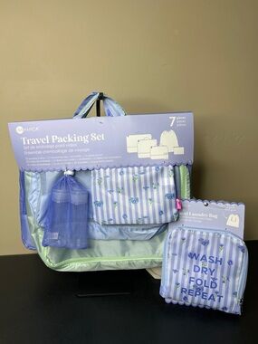Miamica | Lavender Blue & Green Flower Packing Cube Set (8 pc)
